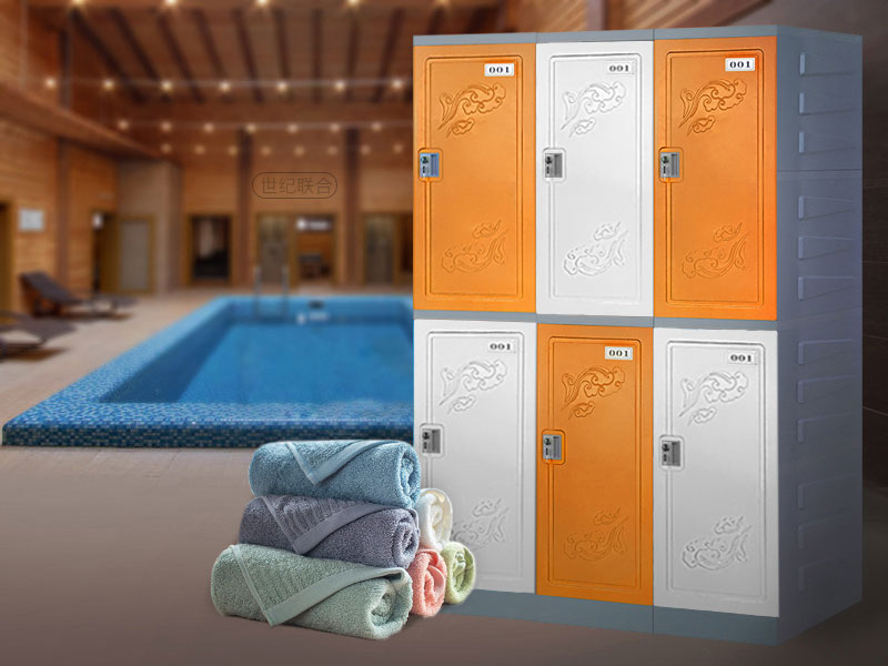 二層柜繽紛橙配玉脂白+機(jī)械鎖